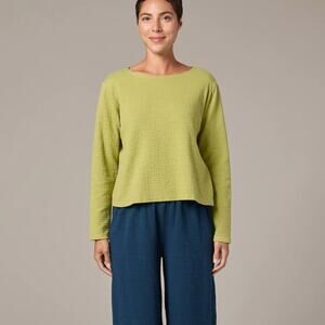 CUT LOOSE Pucker Doublecloth Long Sleeve Top - 2246787